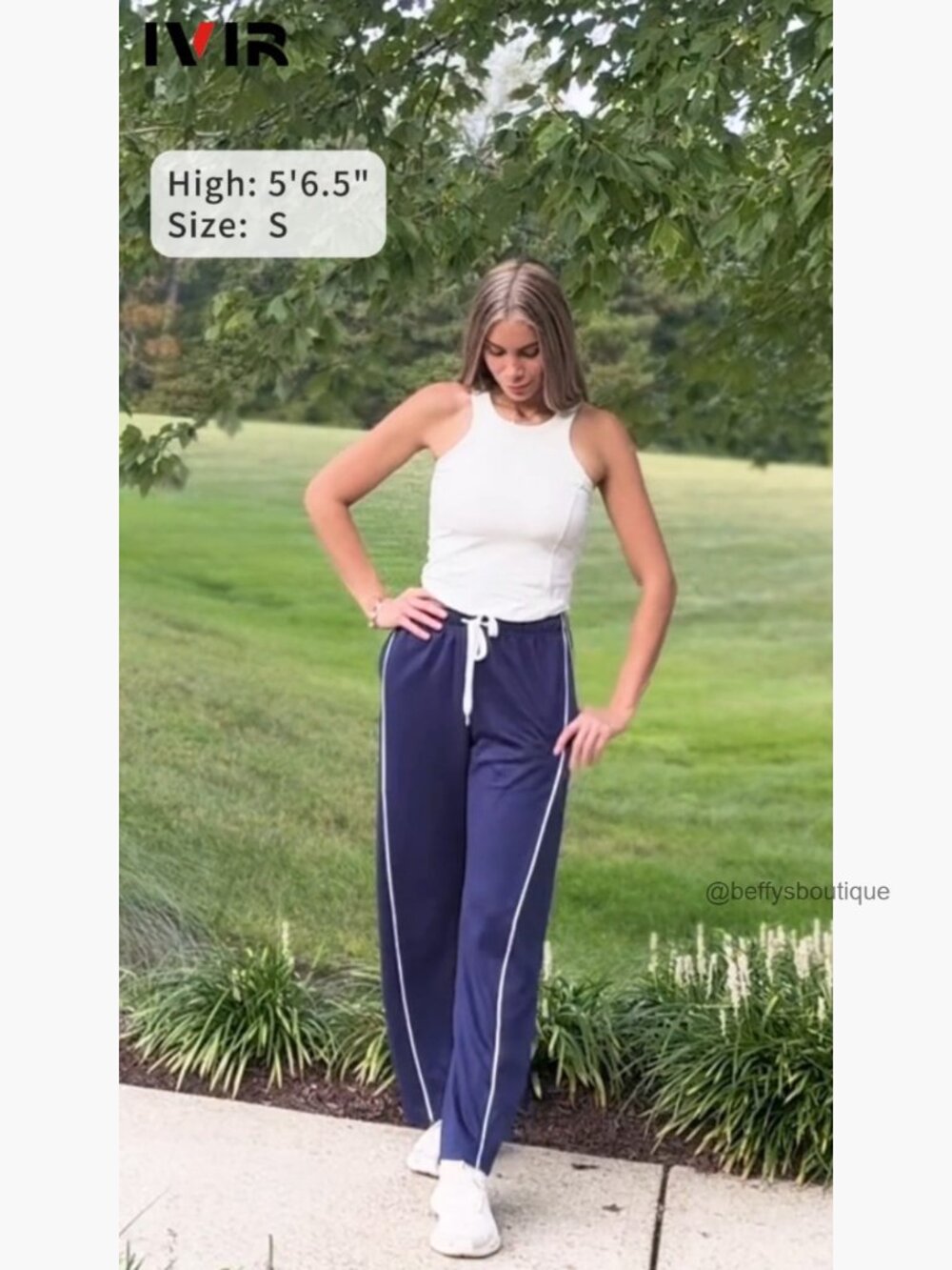 High Waist Barrel Sweatpants with Pockets Side Striped Y2K Joggers - Picture 6 of 7